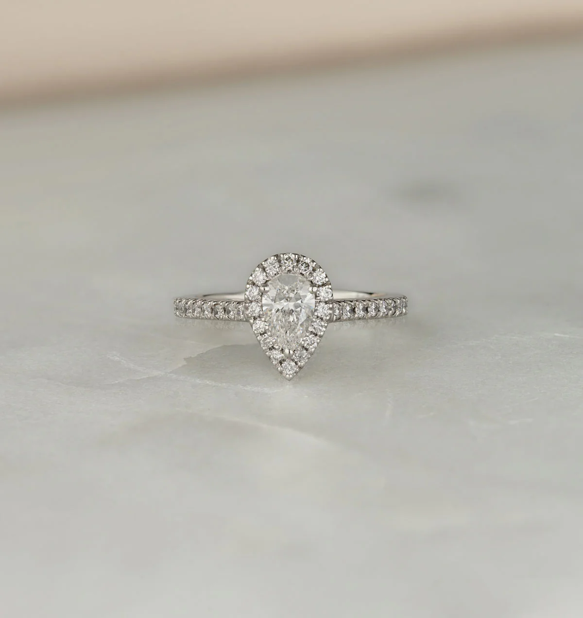Diana GIA Diamond Pear Halo Engagement Ring Platinum 1.35ct G/SI2 - Image 8