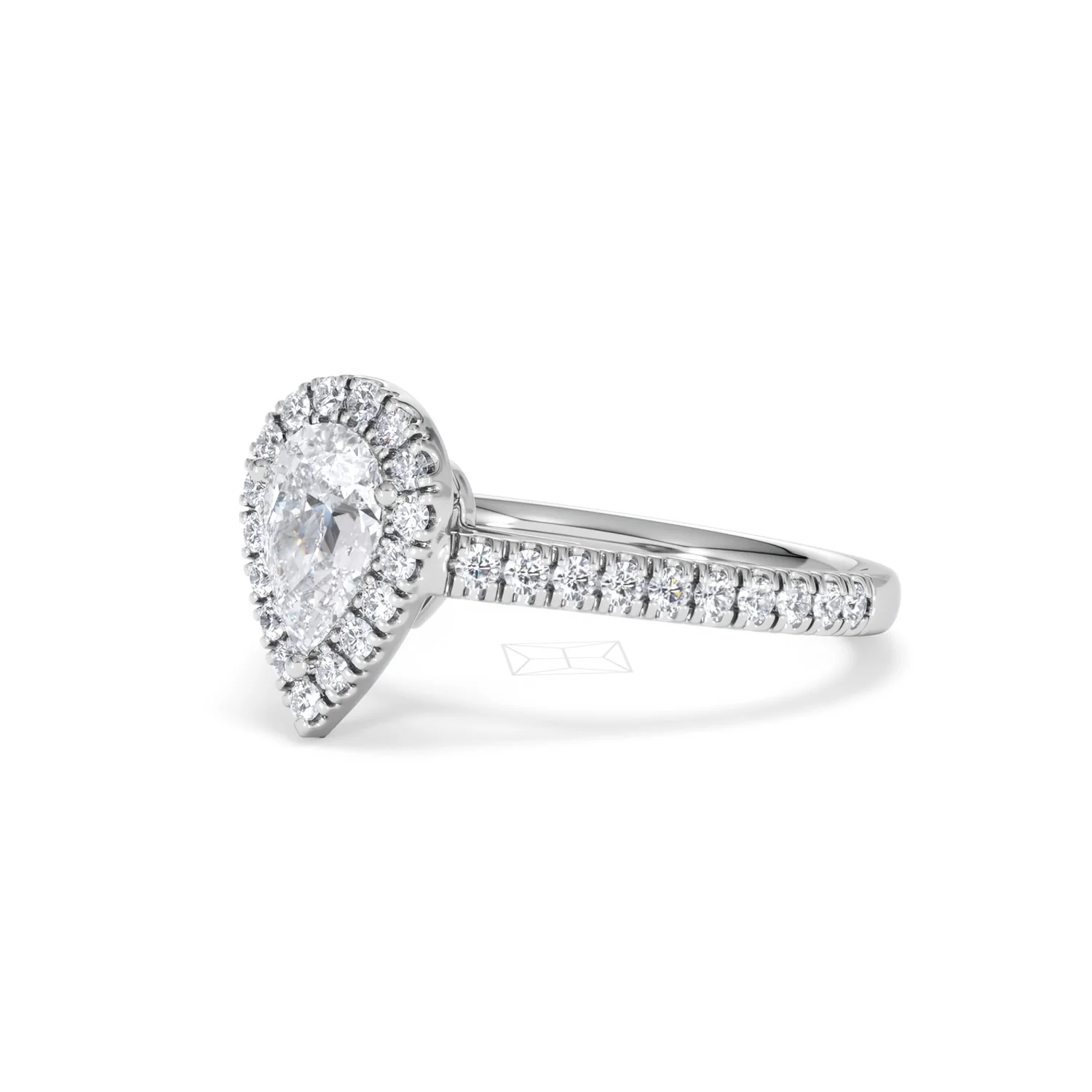 Diana GIA Diamond Pear Halo Engagement Ring Platinum 1.35ct G/SI2 - Image 81