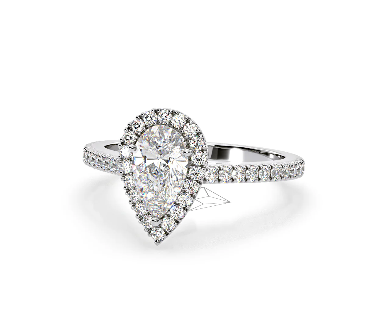 Diana GIA Diamond Pear Halo Engagement Ring Platinum 1.60ct G/SI1 - Image 10