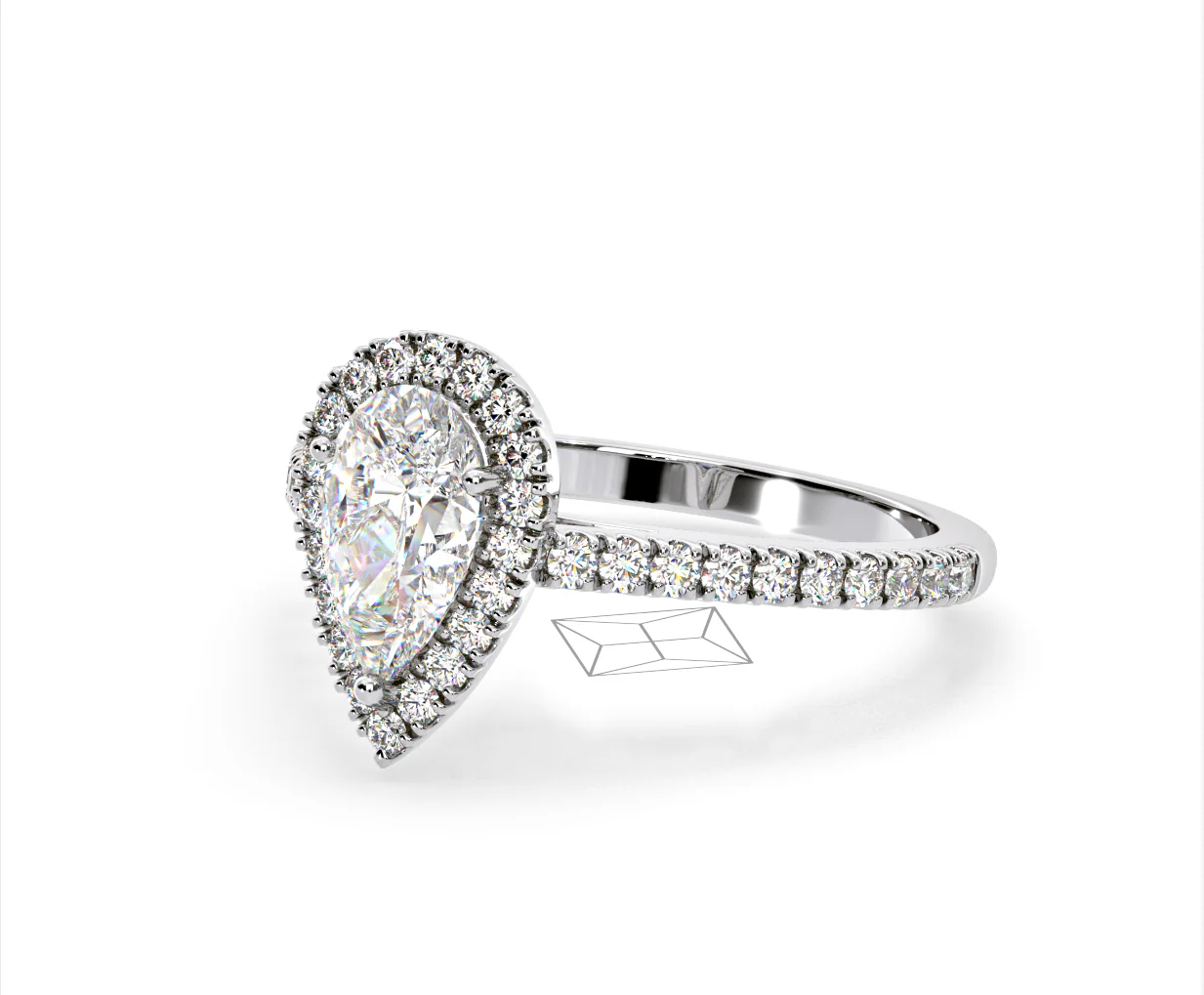 Diana GIA Diamond Pear Halo Engagement Ring Platinum 1.60ct G/SI1 - Image 14