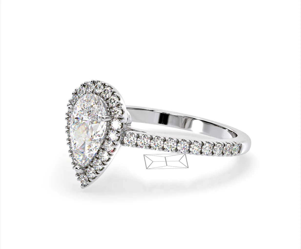 Diana GIA Diamond Pear Halo Engagement Ring Platinum 1.60ct G/SI1 - Image 16