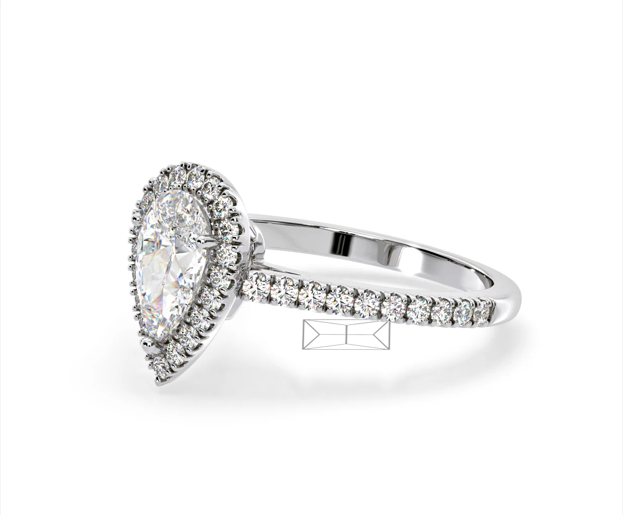 Diana GIA Diamond Pear Halo Engagement Ring Platinum 1.60ct G/SI1 - Image 17