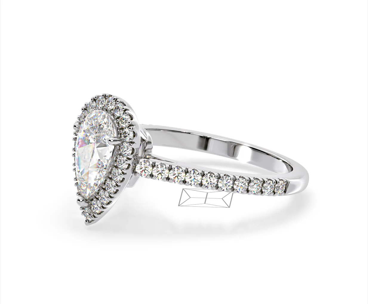 Diana GIA Diamond Pear Halo Engagement Ring Platinum 1.60ct G/SI1 - Image 18