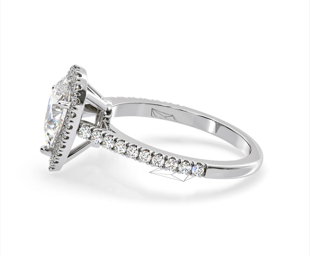 Diana GIA Diamond Pear Halo Engagement Ring Platinum 1.60ct G/SI1 - Image 25