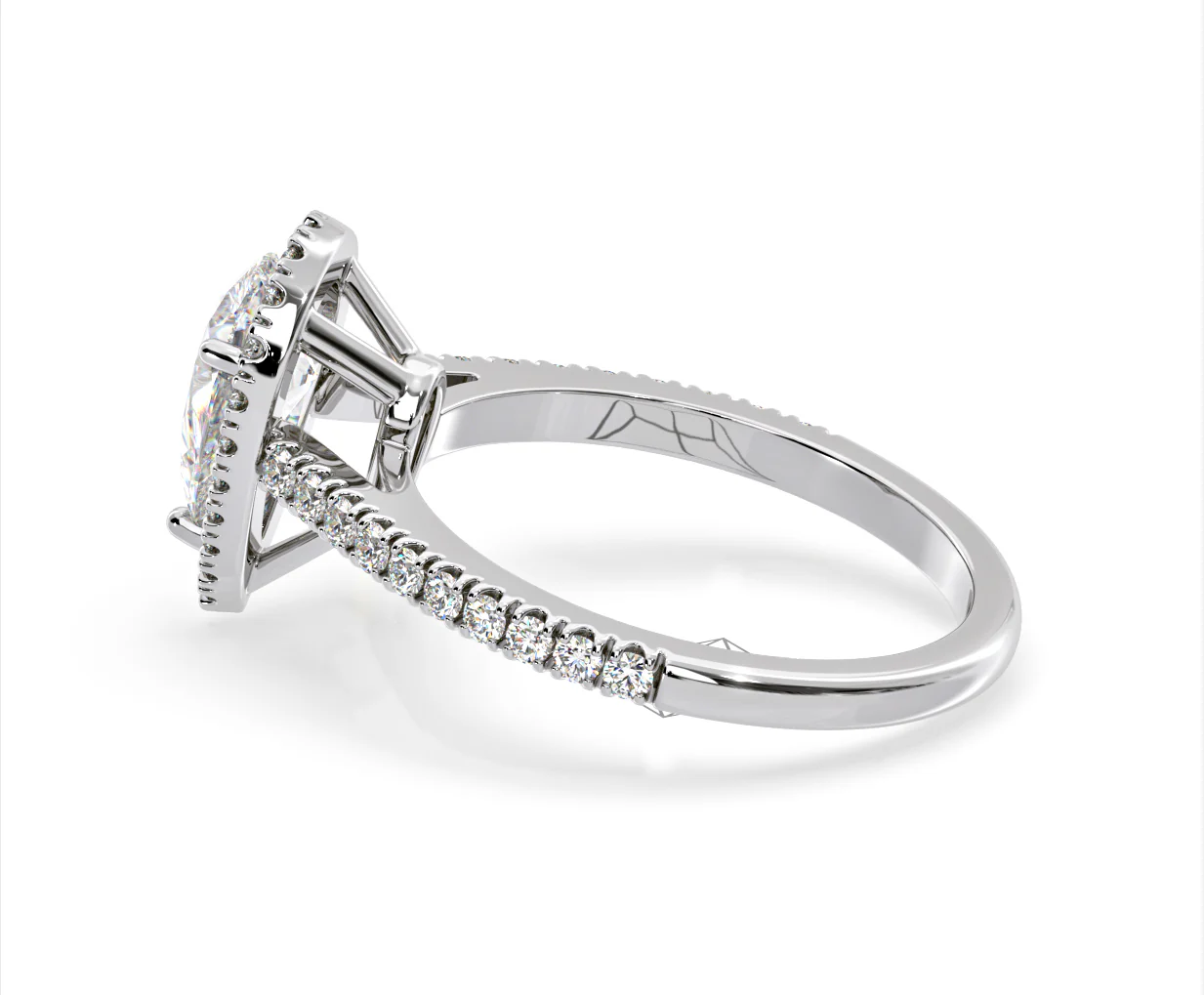 Diana GIA Diamond Pear Halo Engagement Ring Platinum 1.60ct G/SI1 - Image 30