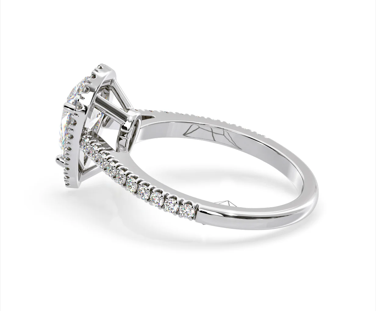 Diana GIA Diamond Pear Halo Engagement Ring Platinum 1.60ct G/SI1 - Image 31