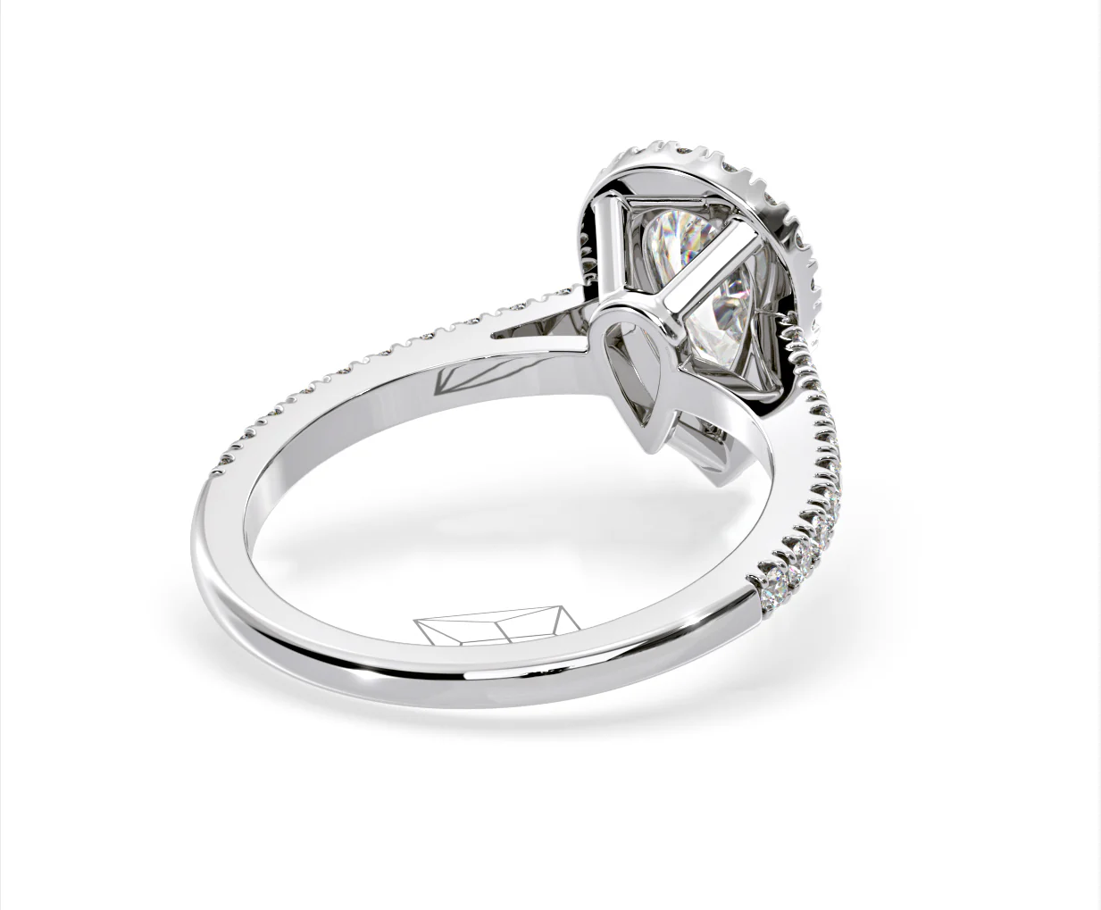 Diana GIA Diamond Pear Halo Engagement Ring Platinum 1.60ct G/SI1 - Image 53