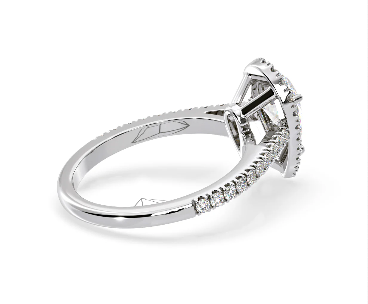 Diana GIA Diamond Pear Halo Engagement Ring Platinum 1.60ct G/SI1 - Image 60