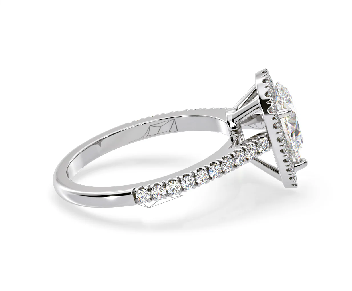 Diana GIA Diamond Pear Halo Engagement Ring Platinum 1.60ct G/SI1 - Image 66