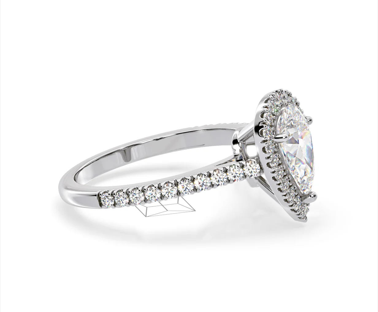 Diana GIA Diamond Pear Halo Engagement Ring Platinum 1.60ct G/SI1 - Image 72