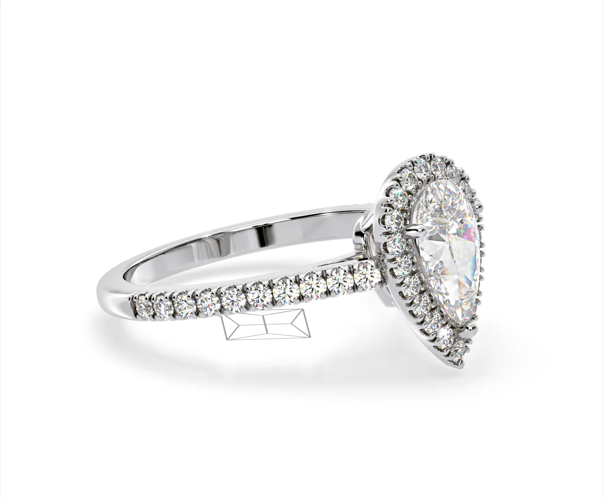 Diana GIA Diamond Pear Halo Engagement Ring Platinum 1.60ct G/SI1 - Image 75