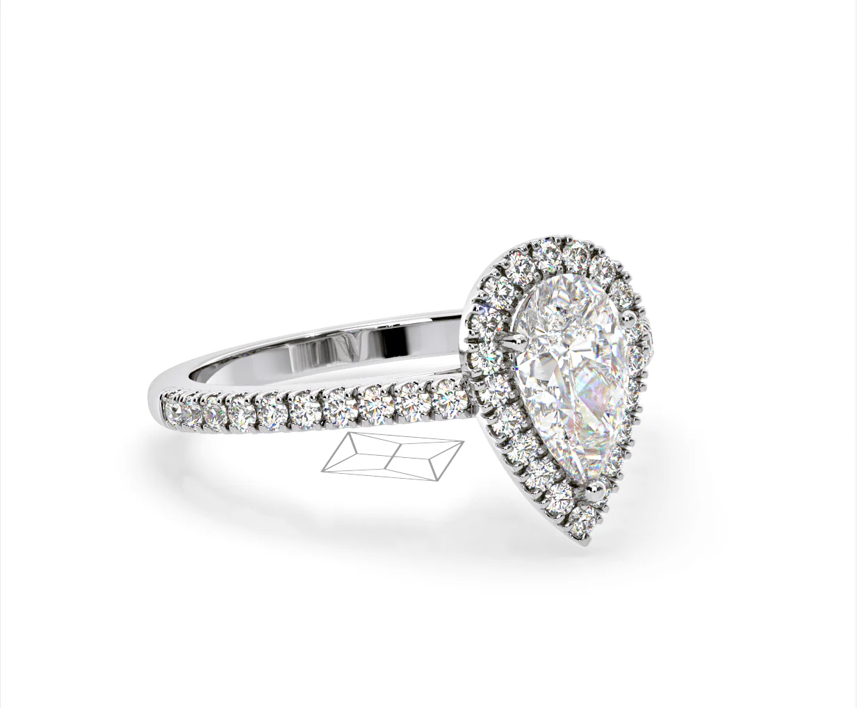 Diana GIA Diamond Pear Halo Engagement Ring Platinum 1.60ct G/SI1 - Image 79