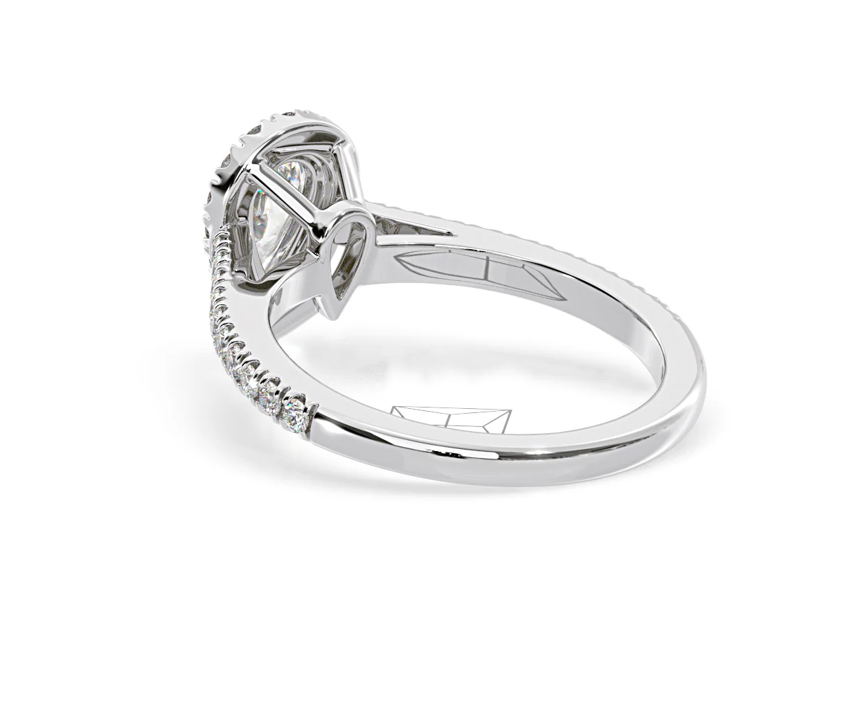 Diana Diamond Pear Halo Engagement Ring Platinum 1ct G/VS1 - Image 39