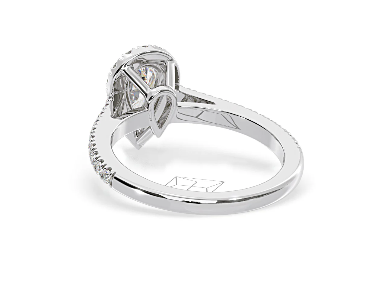 Diana Diamond Pear Halo Engagement Ring Platinum 1ct G/VS1 - Image 42