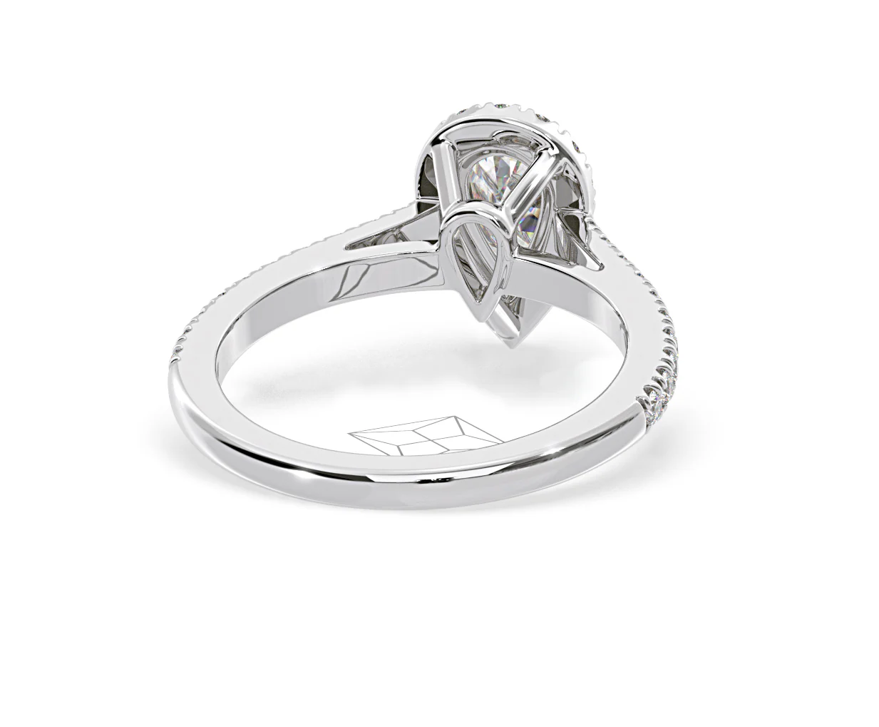 Diana Diamond Pear Halo Engagement Ring Platinum 1ct G/VS1 - Image 51