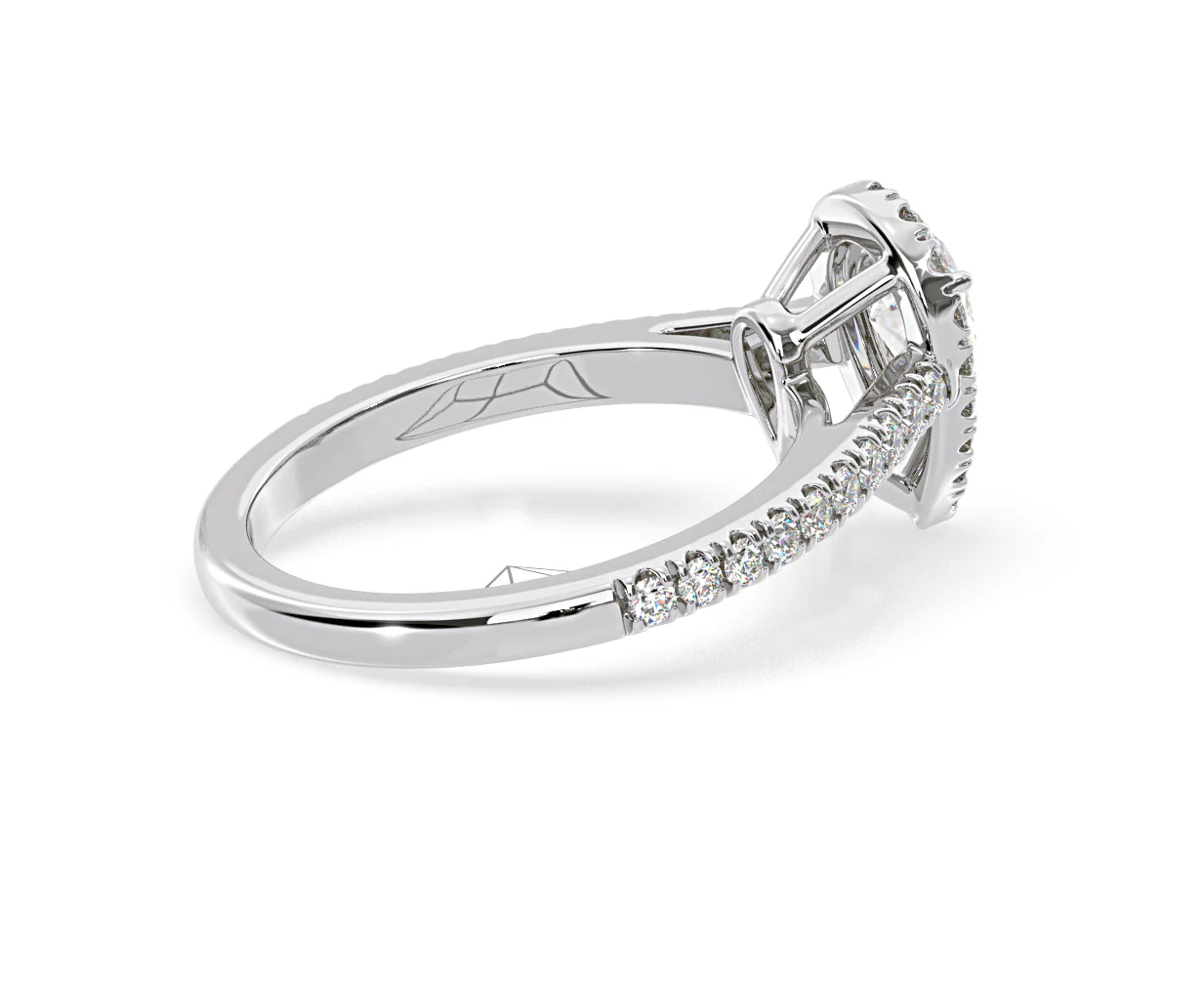 Diana Diamond Pear Halo Engagement Ring Platinum 1ct G/VS1 - Image 61