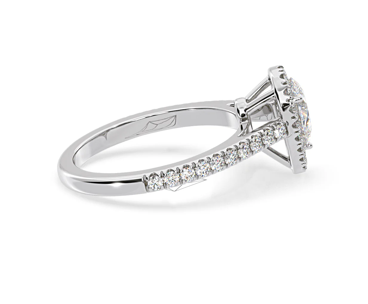 Diana Diamond Pear Halo Engagement Ring Platinum 1ct G/VS1 - Image 66