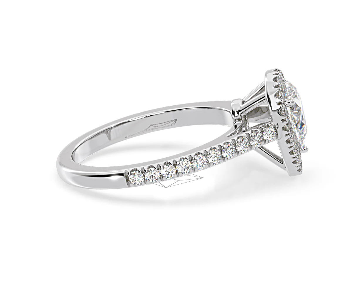 Diana Diamond Pear Halo Engagement Ring Platinum 1ct G/VS1 - Image 68