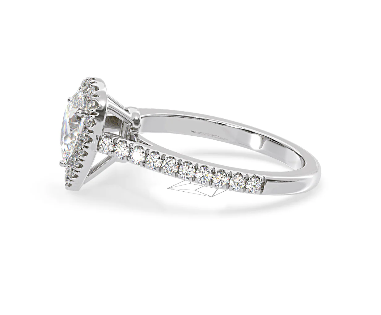 Diana Diamond Pear Halo Engagement Ring Platinum 1ct G/VS2 - Image 107