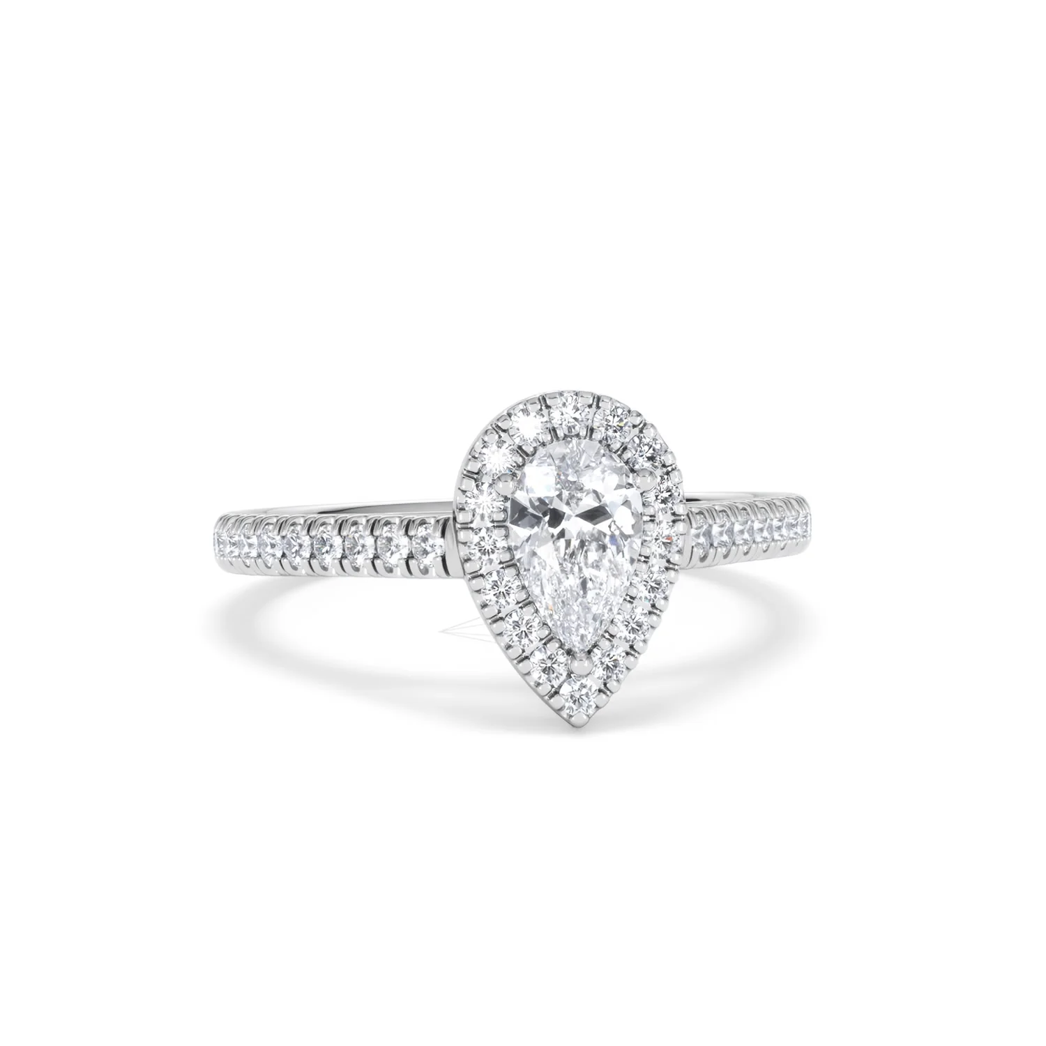 Diana Diamond Pear Halo Engagement Ring Platinum 1ct G/VS2 - Image 12
