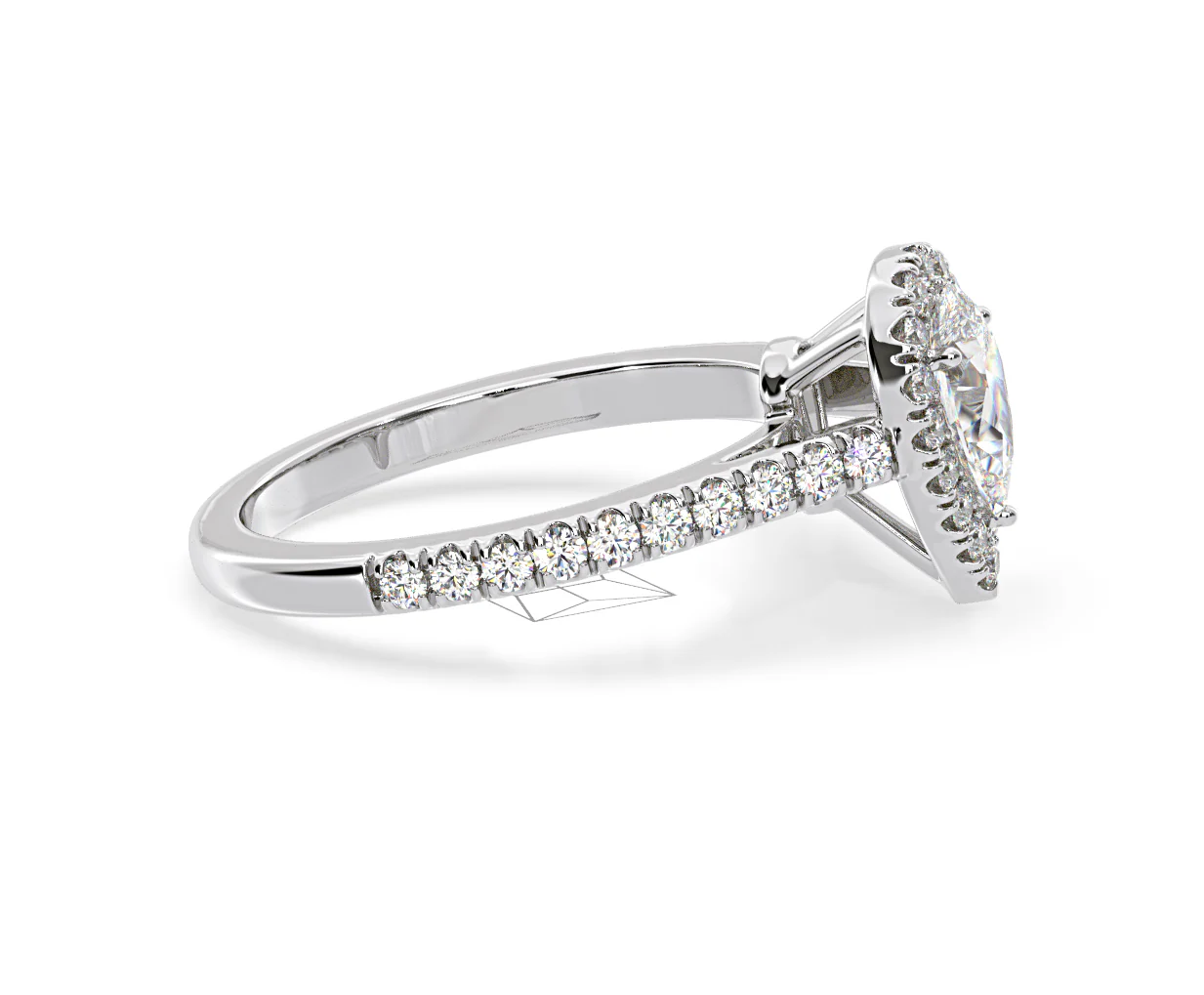 Diana Diamond Pear Halo Engagement Ring Platinum 1ct G/VS2 - Image 152