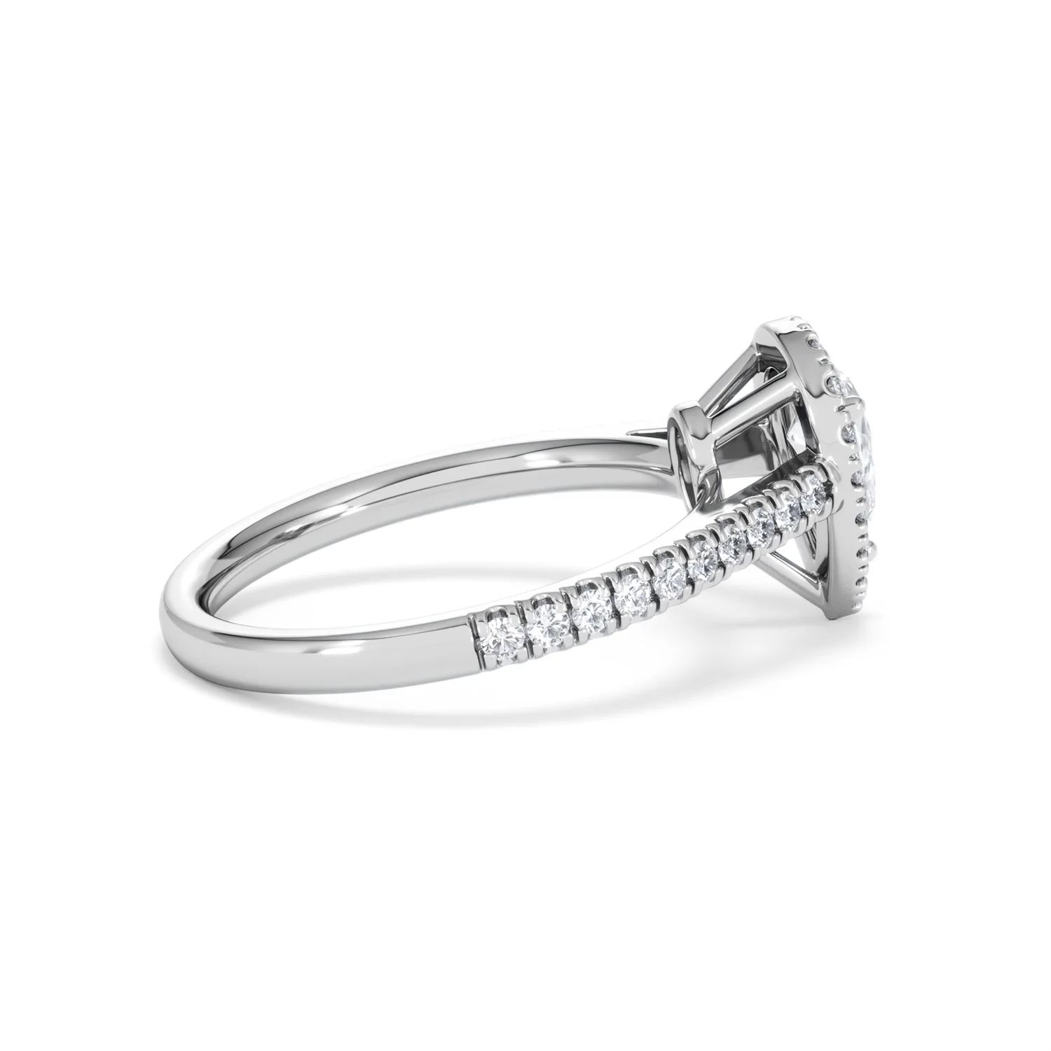 Diana Diamond Pear Halo Engagement Ring Platinum 1ct G/VS2 - Image 33