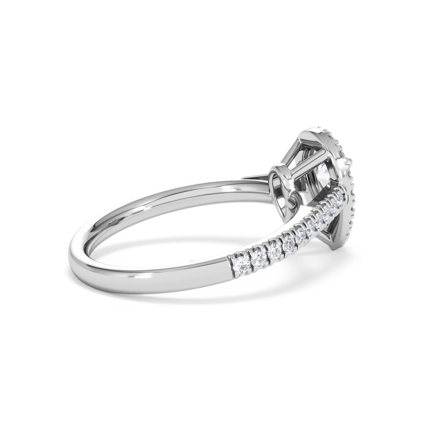 Diana Diamond Pear Halo Engagement Ring Platinum 1ct G/VS2 - Image 36