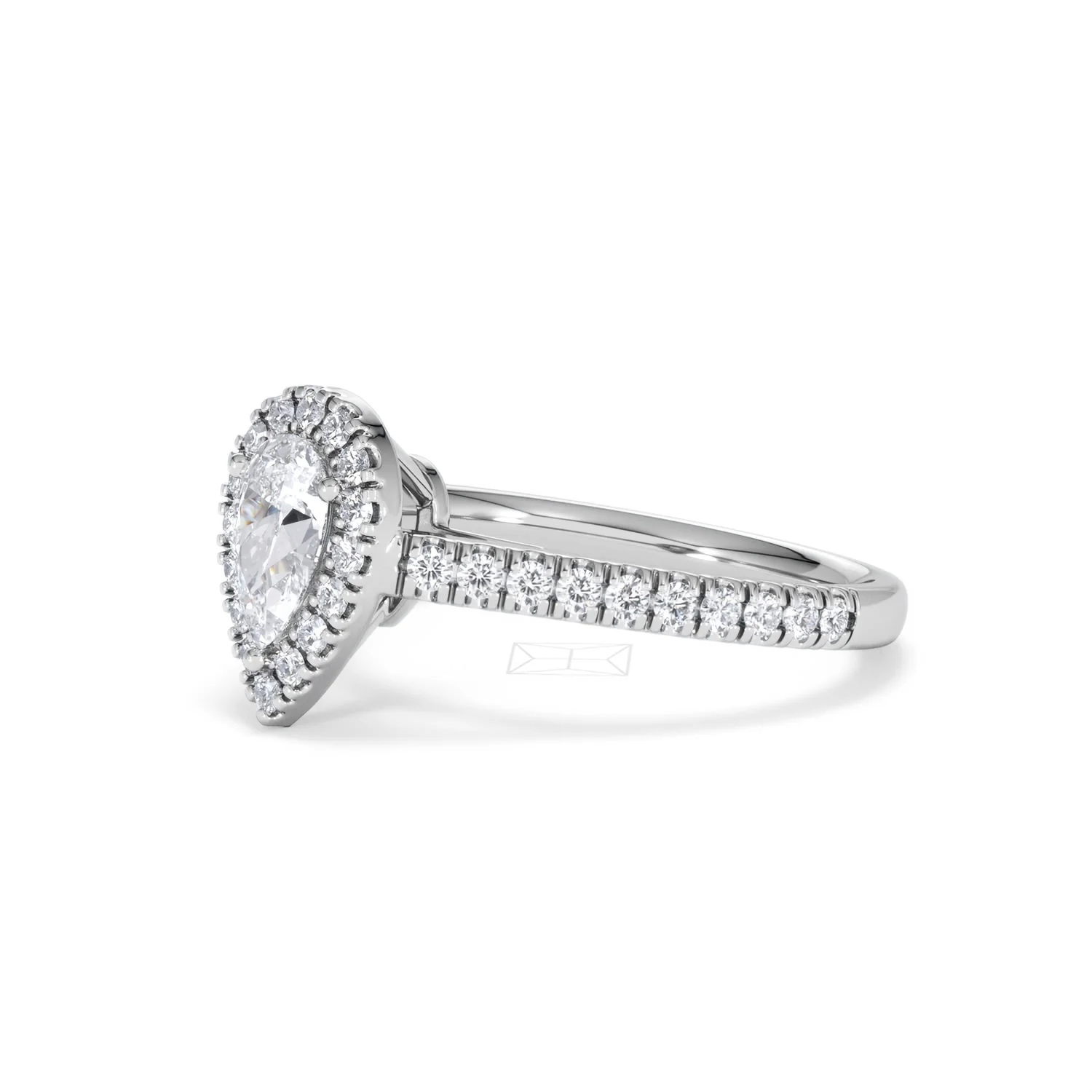 Diana Diamond Pear Halo Engagement Ring Platinum 1ct G/VS2 - Image 79