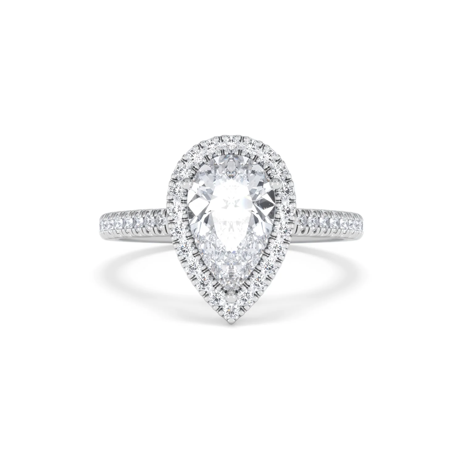 Diana Lab Diamond Pear Halo Engagement Ring 18KW Gold 2.10ct F/VS1 - Image 11