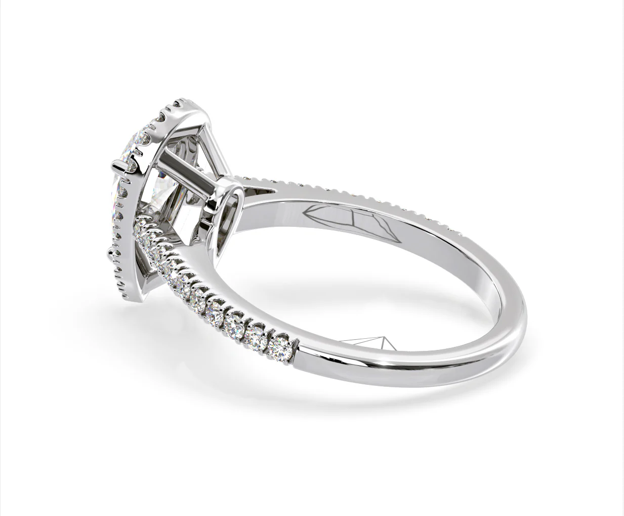 Diana Lab Diamond Pear Halo Engagement Ring 18KW Gold 2.10ct F/VS1 - Image 113