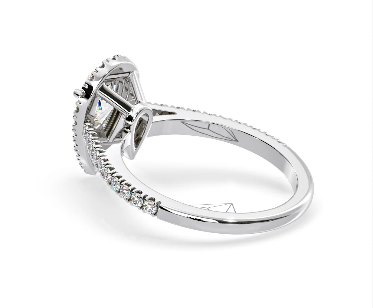Diana Lab Diamond Pear Halo Engagement Ring 18KW Gold 2.10ct F/VS1 - Image 115