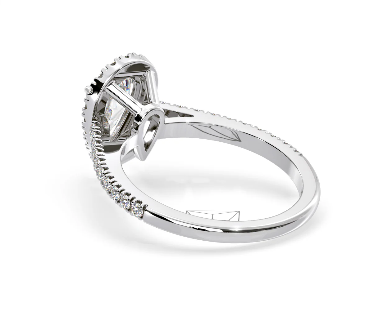 Diana Lab Diamond Pear Halo Engagement Ring 18KW Gold 2.10ct F/VS1 - Image 117