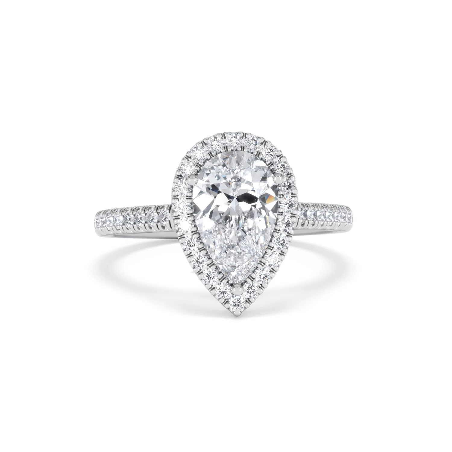 Diana Lab Diamond Pear Halo Engagement Ring 18KW Gold 2.10ct F/VS1 - Image 12