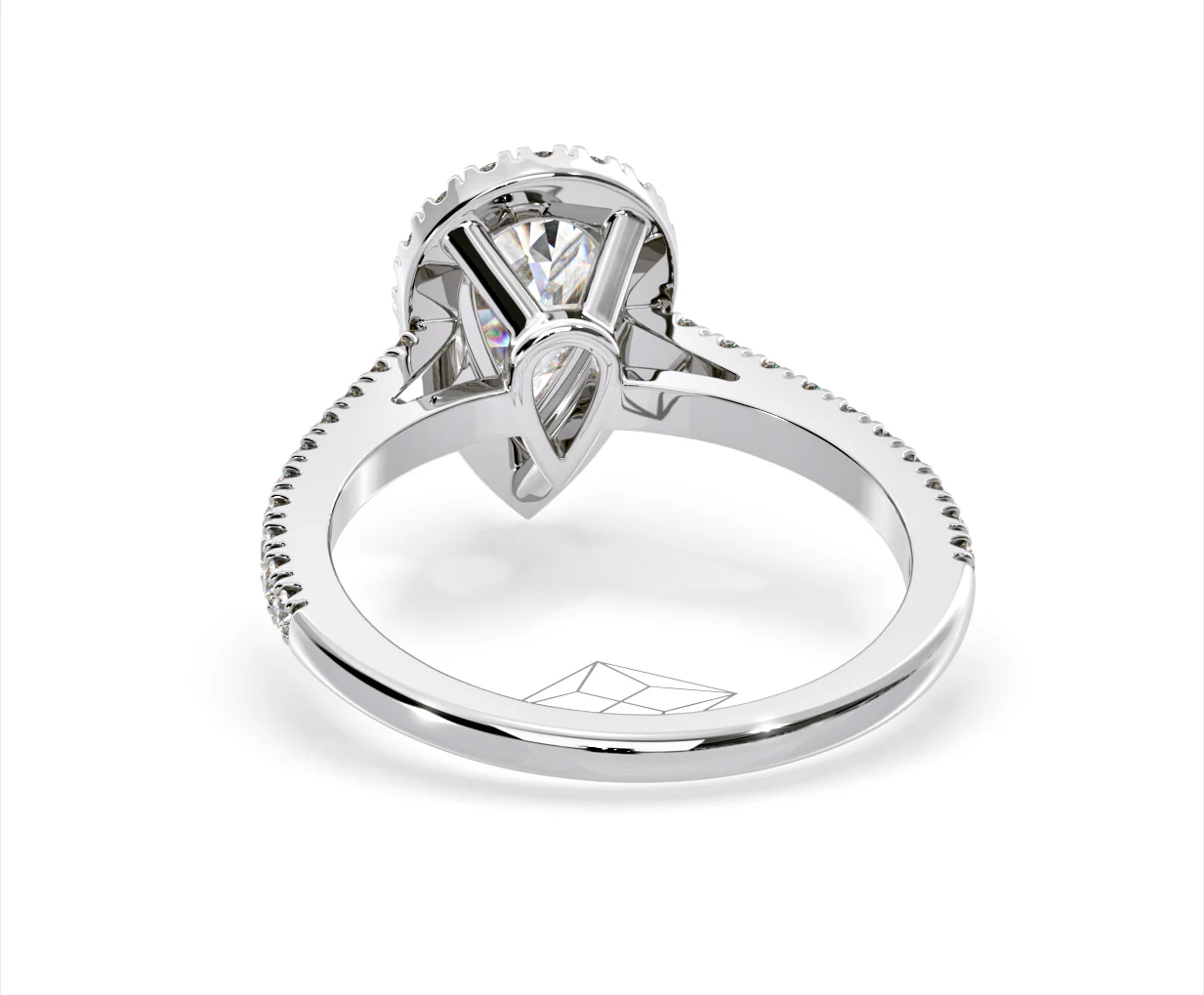 Diana Lab Diamond Pear Halo Engagement Ring 18KW Gold 2.10ct F/VS1 - Image 124