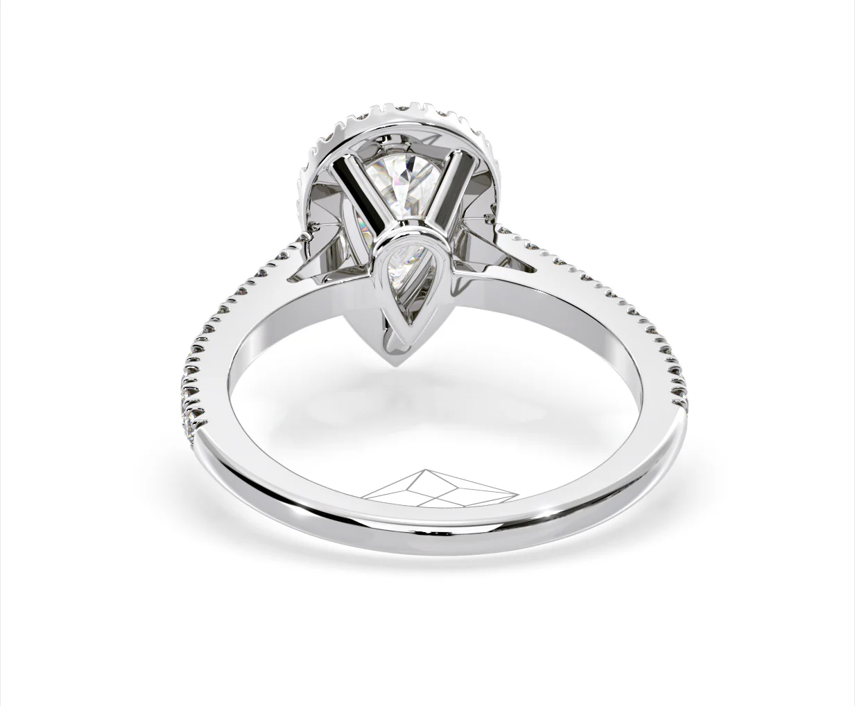 Diana Lab Diamond Pear Halo Engagement Ring 18KW Gold 2.10ct F/VS1 - Image 125