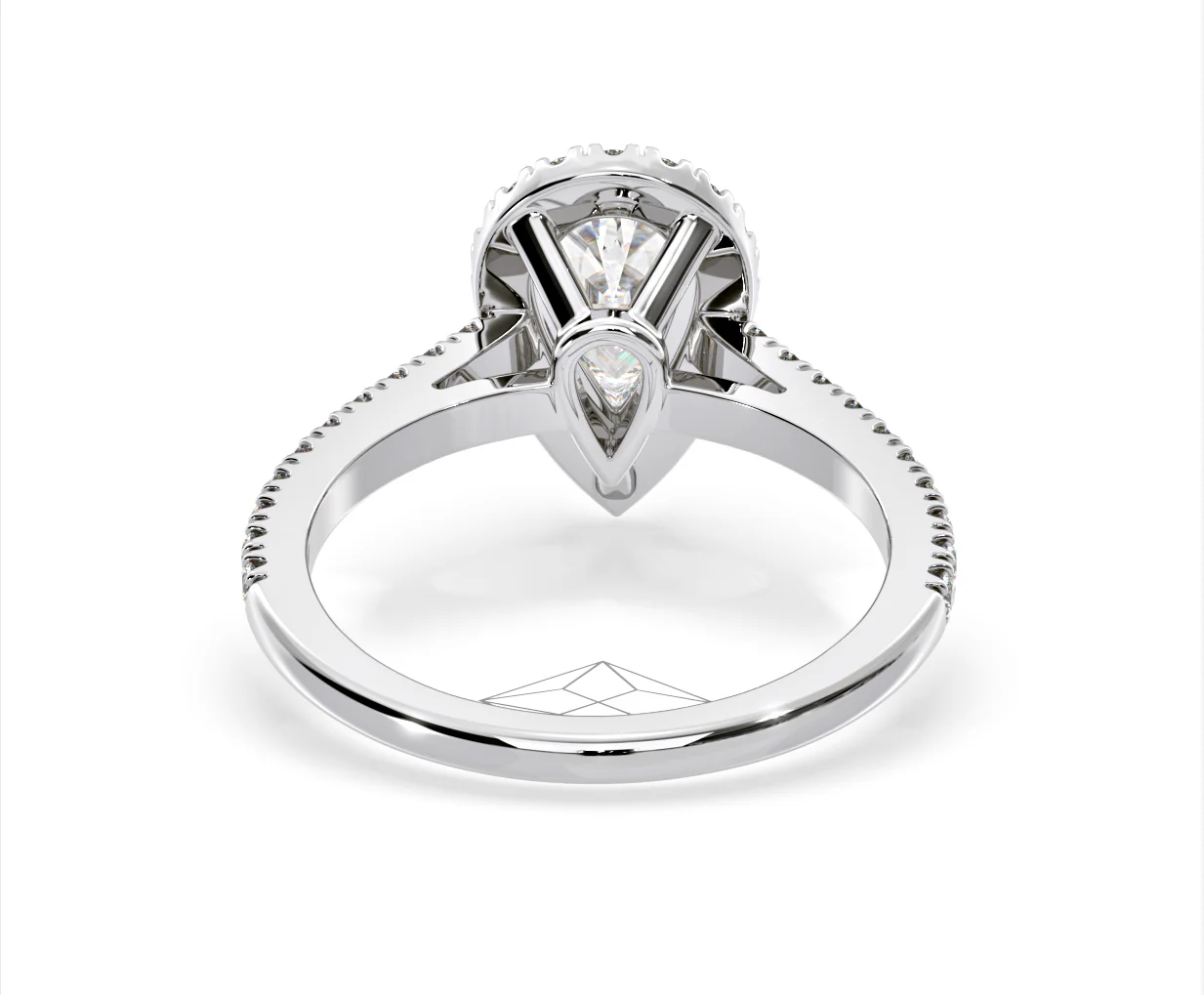 Diana Lab Diamond Pear Halo Engagement Ring 18KW Gold 2.10ct F/VS1 - Image 127