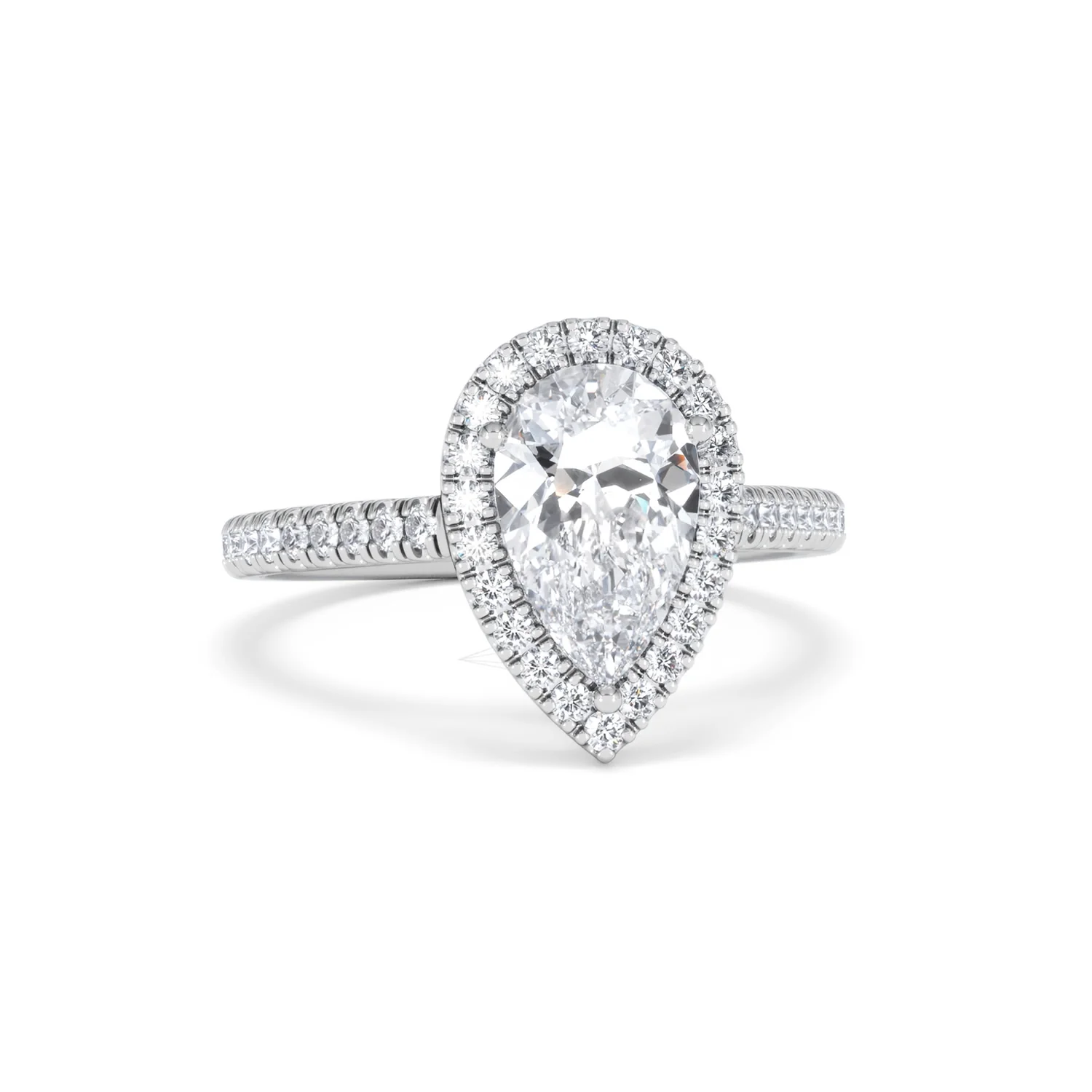 Diana Lab Diamond Pear Halo Engagement Ring 18KW Gold 2.10ct F/VS1 - Image 13