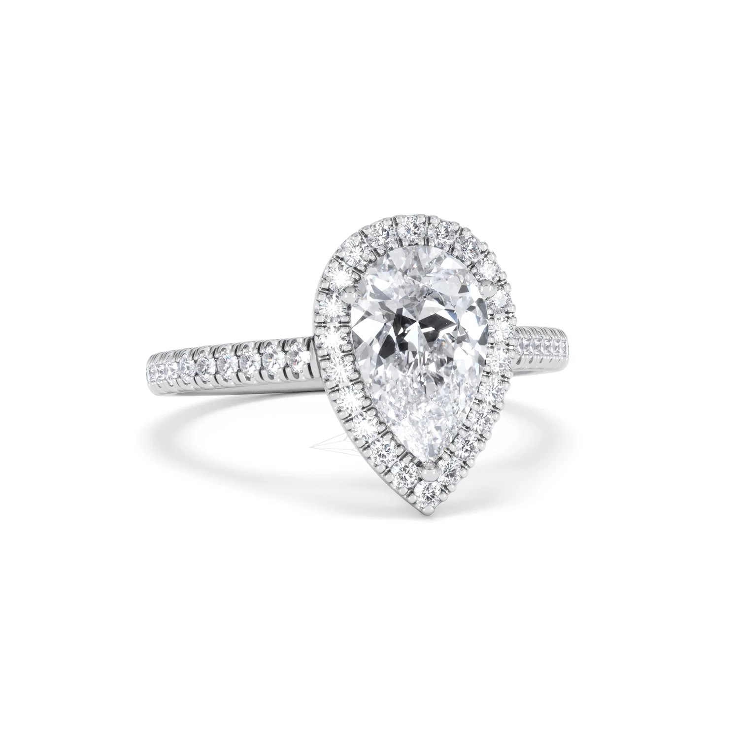 Diana Lab Diamond Pear Halo Engagement Ring 18KW Gold 2.10ct F/VS1 - Image 14