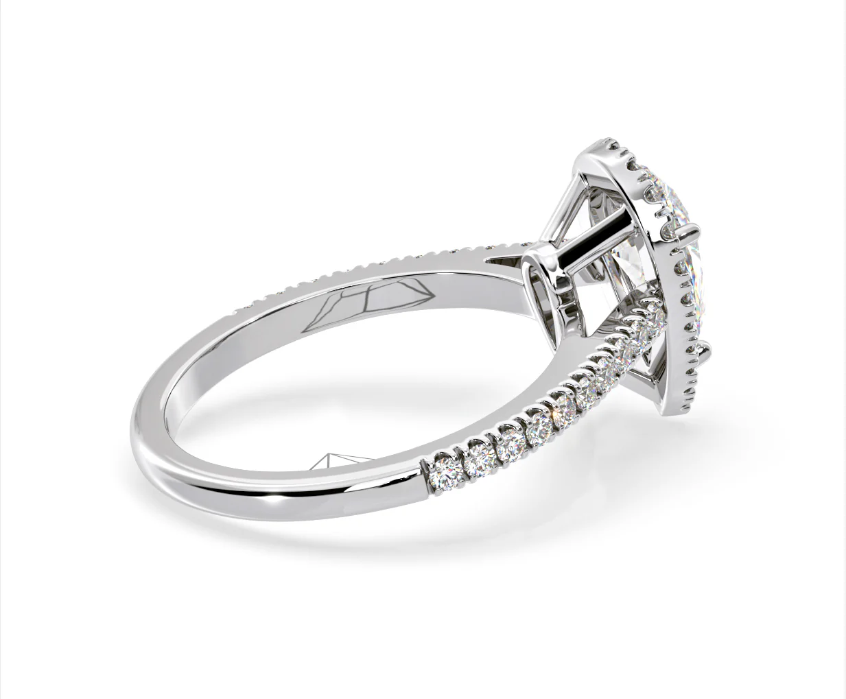 Diana Lab Diamond Pear Halo Engagement Ring 18KW Gold 2.10ct F/VS1 - Image 141