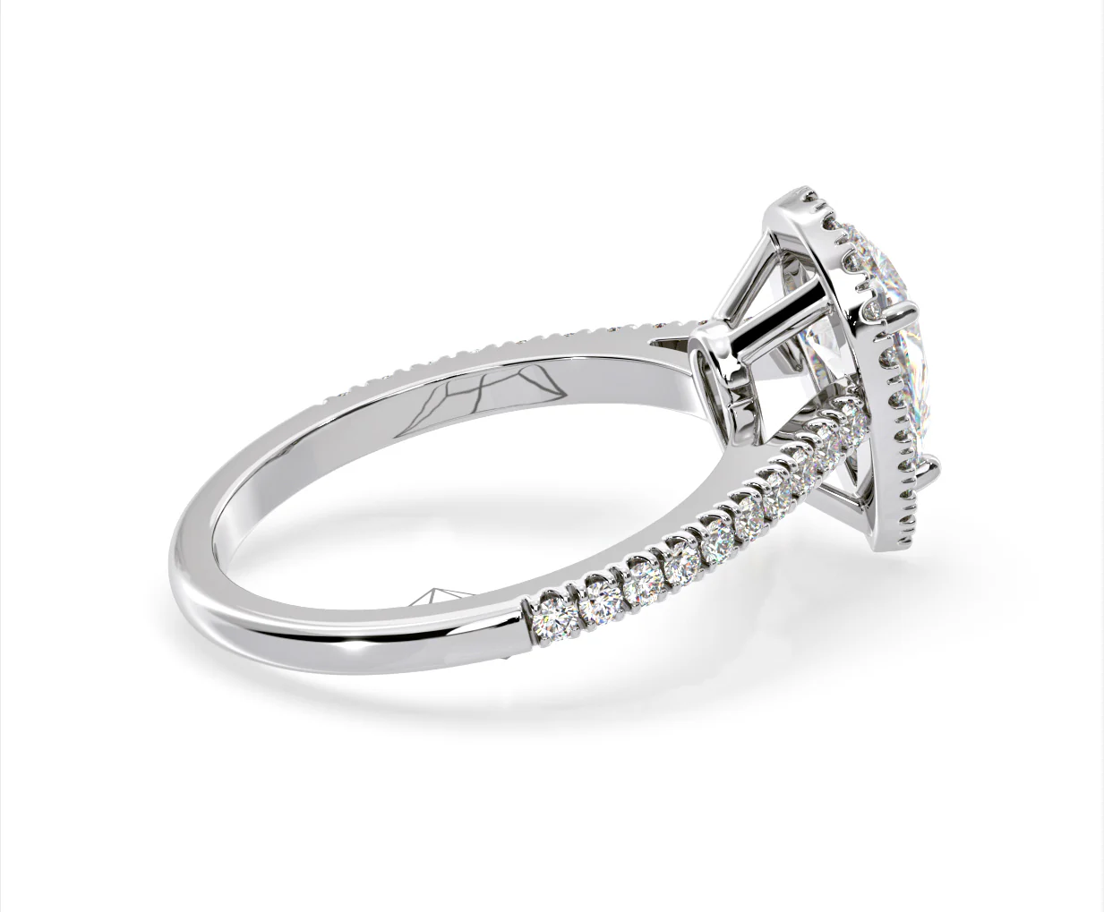 Diana Lab Diamond Pear Halo Engagement Ring 18KW Gold 2.10ct F/VS1 - Image 142