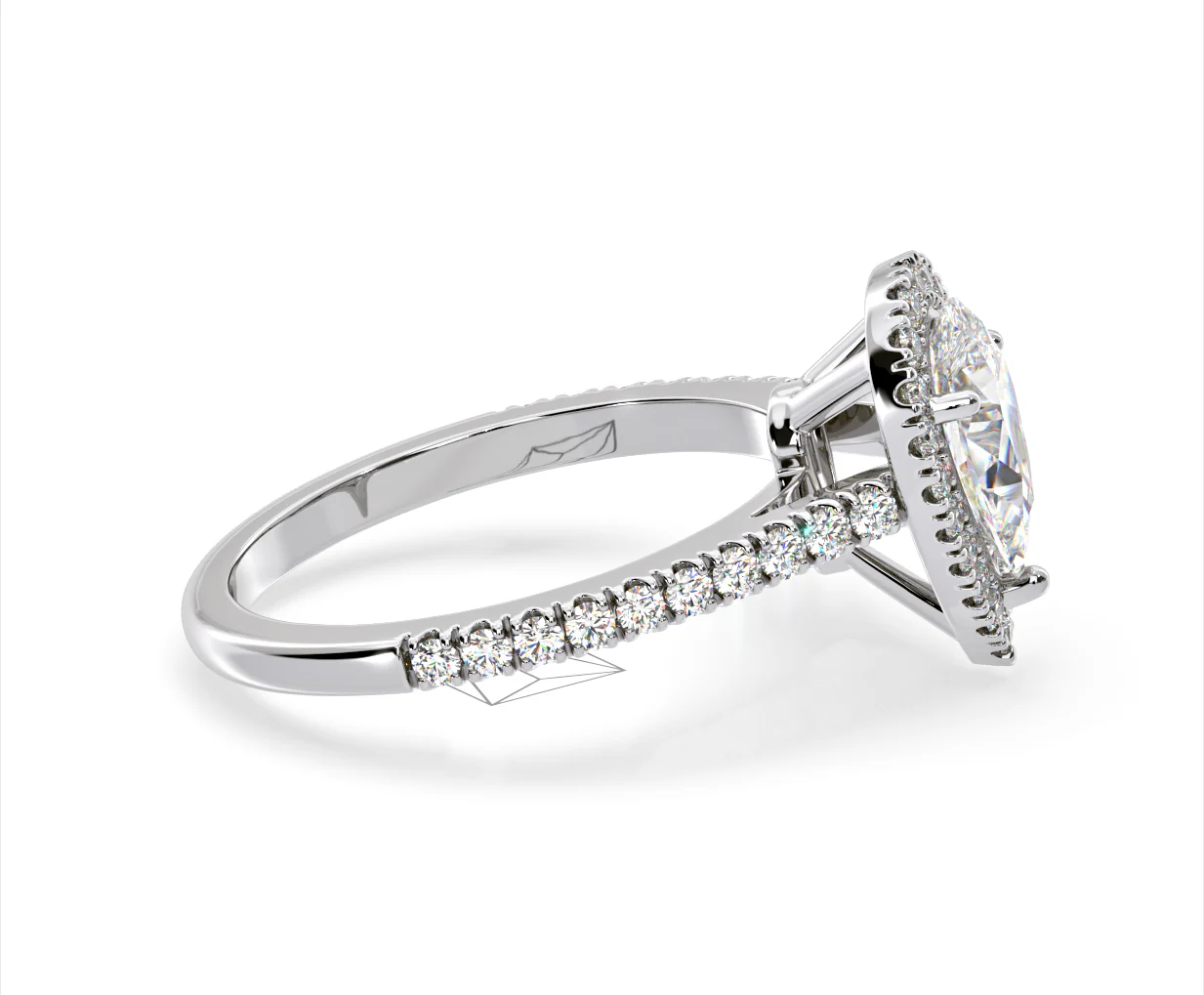 Diana Lab Diamond Pear Halo Engagement Ring 18KW Gold 2.10ct F/VS1 - Image 148
