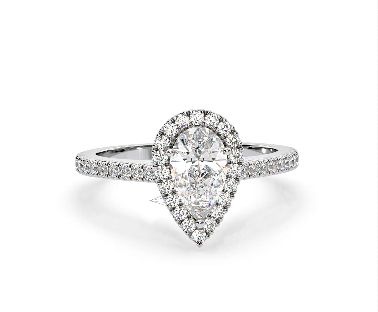 Diana Lab Diamond Pear Halo Engagement Ring 18KW Gold 2.10ct F/VS1 - Image 165