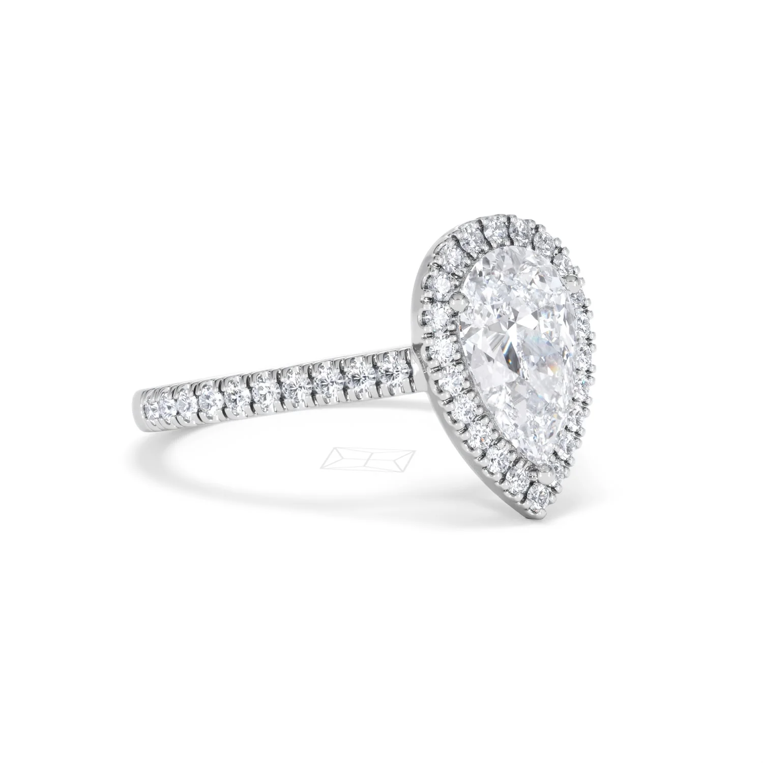 Diana Lab Diamond Pear Halo Engagement Ring 18KW Gold 2.10ct F/VS1 - Image 19