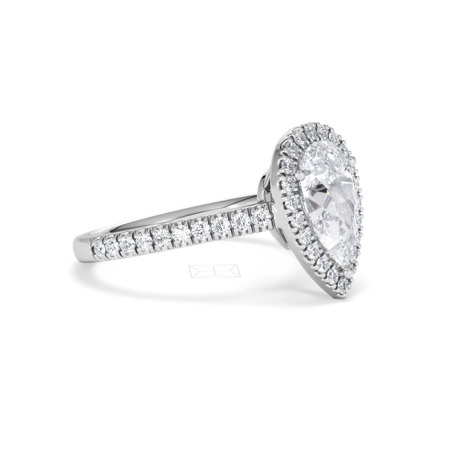 Diana Lab Diamond Pear Halo Engagement Ring 18KW Gold 2.10ct F/VS1 - Image 22