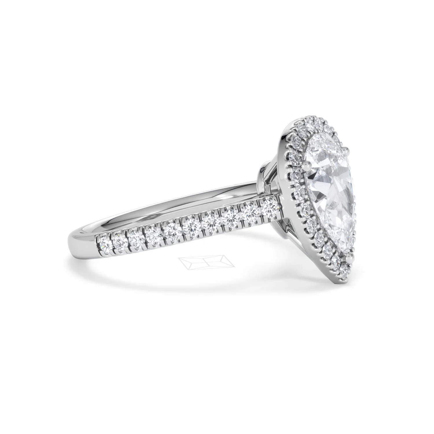 Diana Lab Diamond Pear Halo Engagement Ring 18KW Gold 2.10ct F/VS1 - Image 24