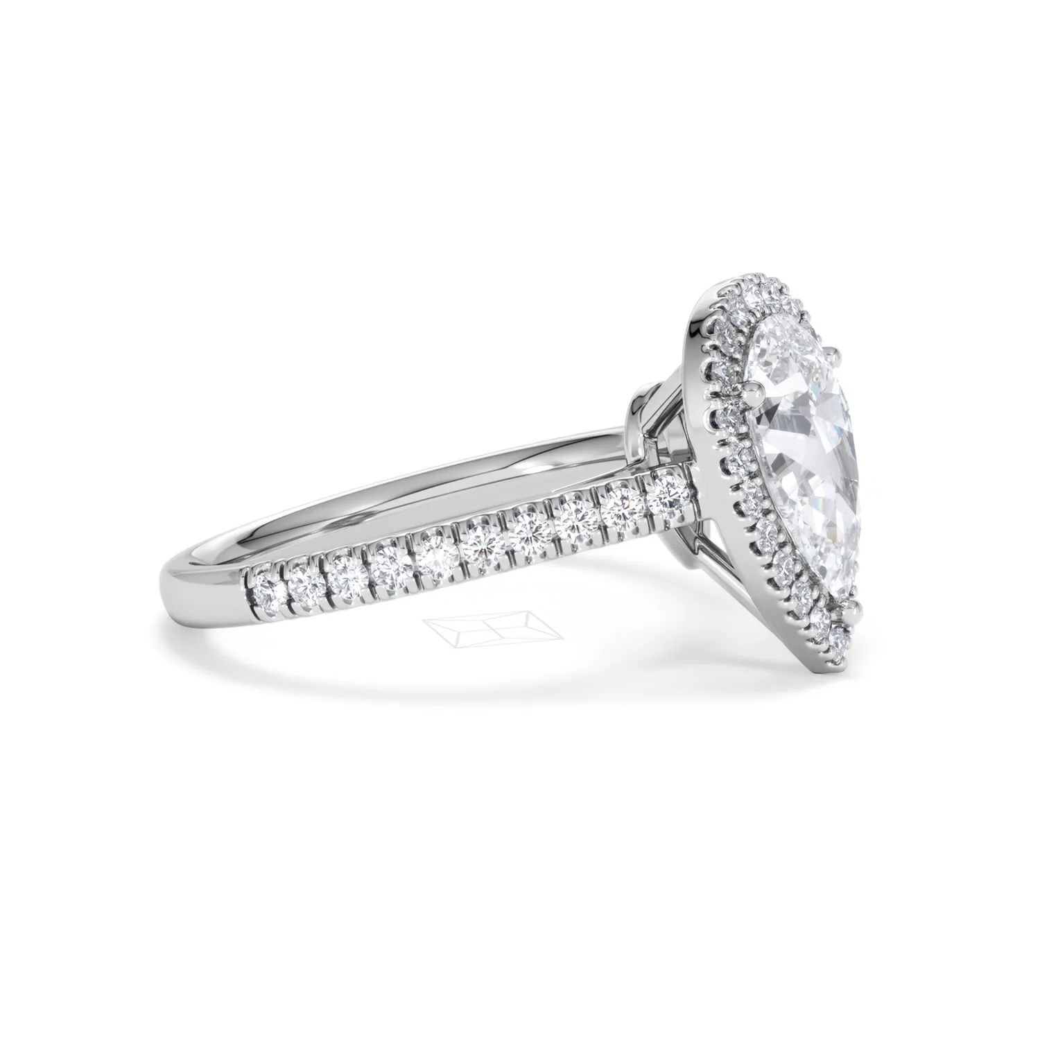 Diana Lab Diamond Pear Halo Engagement Ring 18KW Gold 2.10ct F/VS1 - Image 25