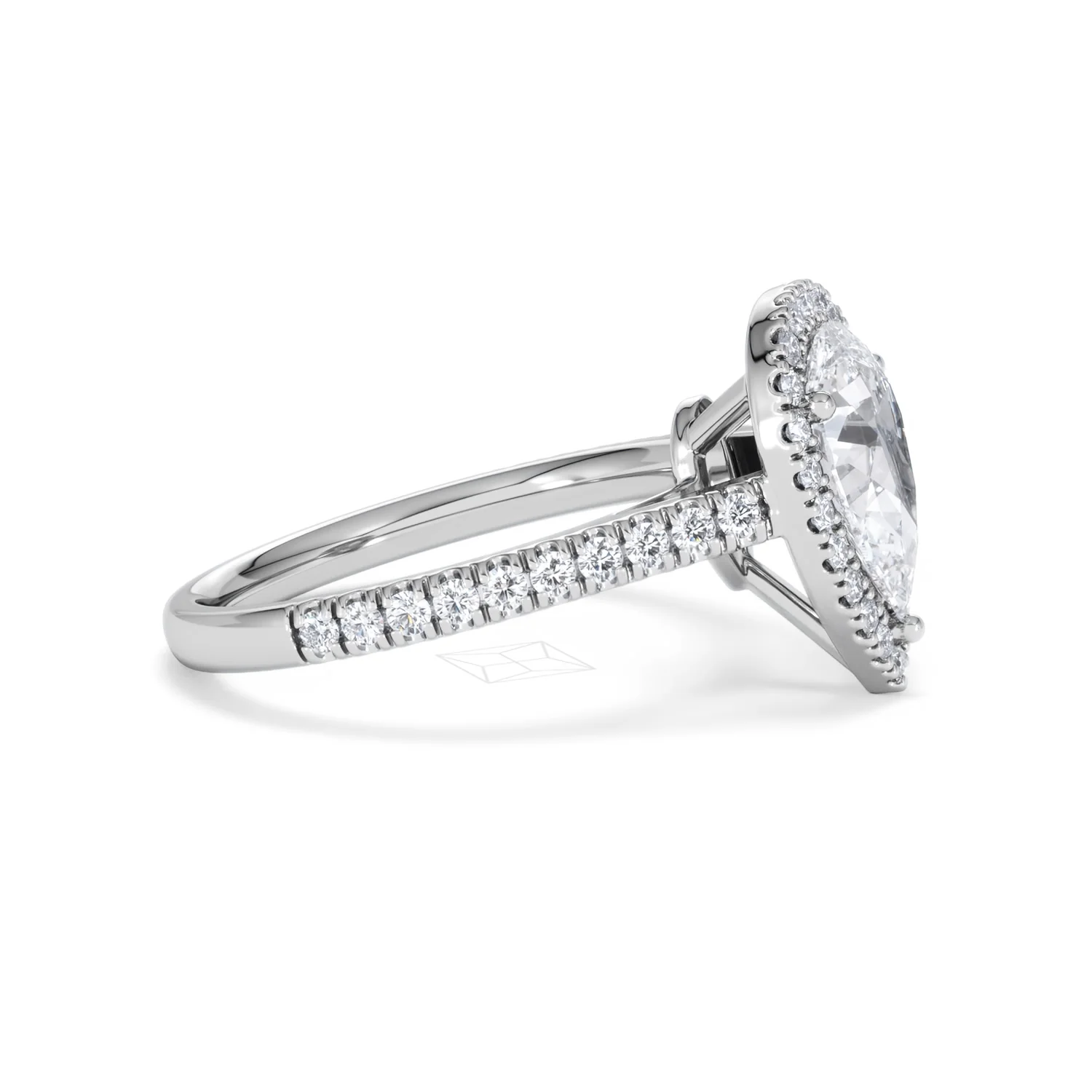 Diana Lab Diamond Pear Halo Engagement Ring 18KW Gold 2.10ct F/VS1 - Image 27