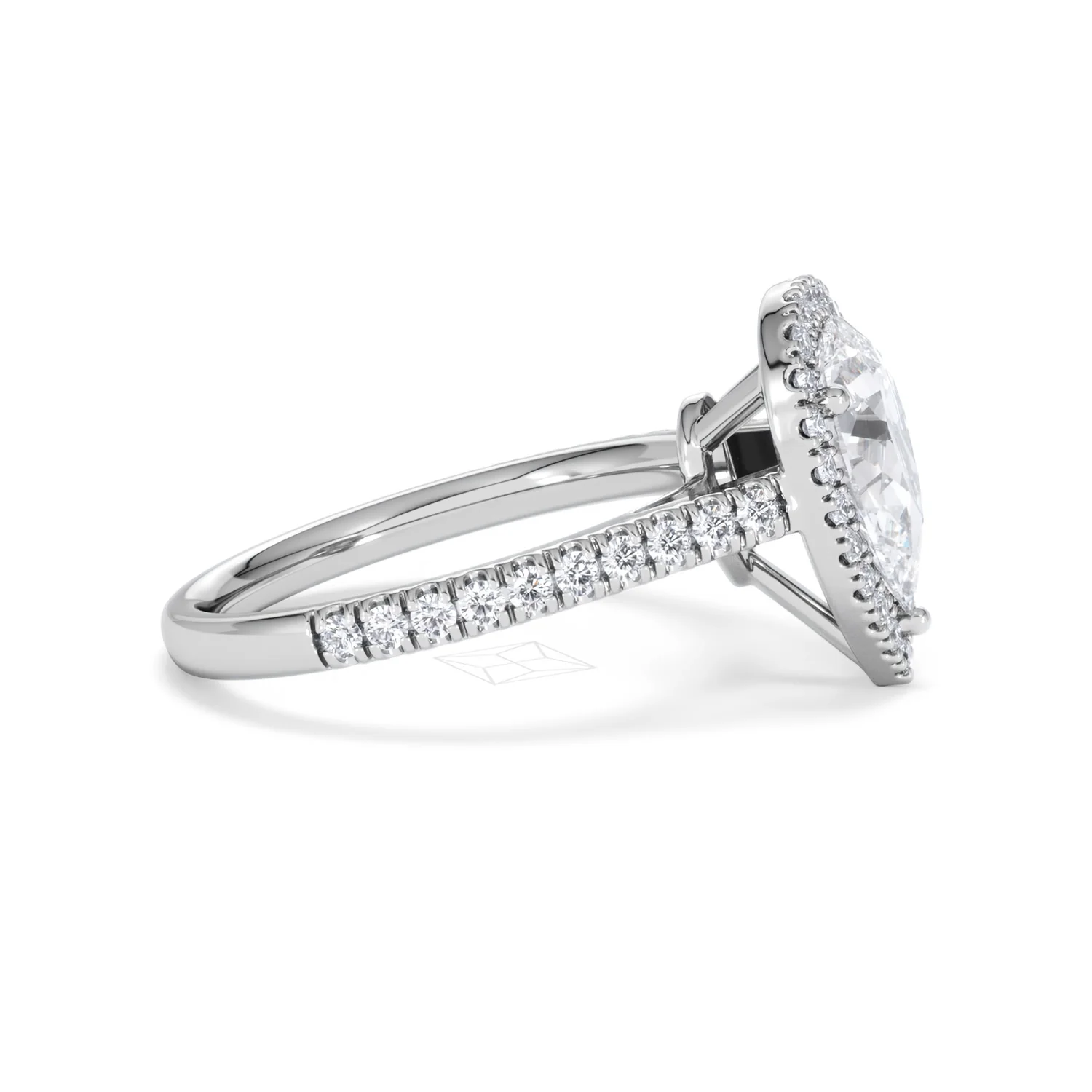 Diana Lab Diamond Pear Halo Engagement Ring 18KW Gold 2.10ct F/VS1 - Image 28
