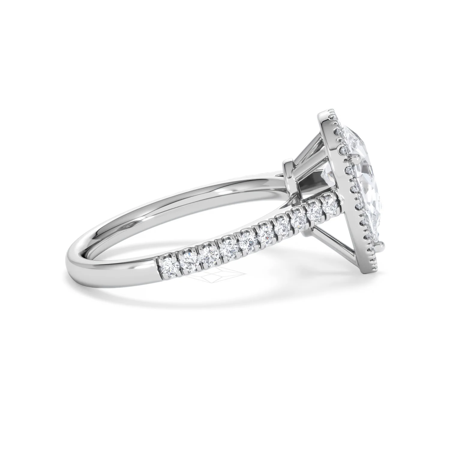 Diana Lab Diamond Pear Halo Engagement Ring 18KW Gold 2.10ct F/VS1 - Image 31