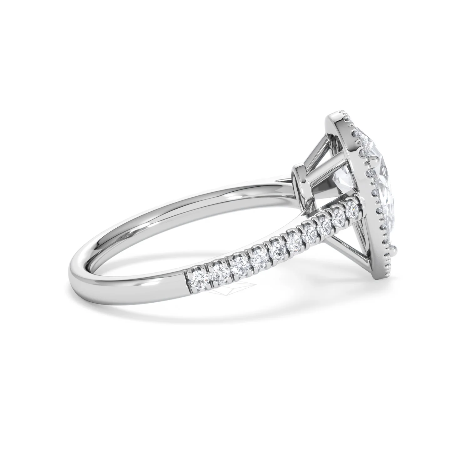 Diana Lab Diamond Pear Halo Engagement Ring 18KW Gold 2.10ct F/VS1 - Image 33